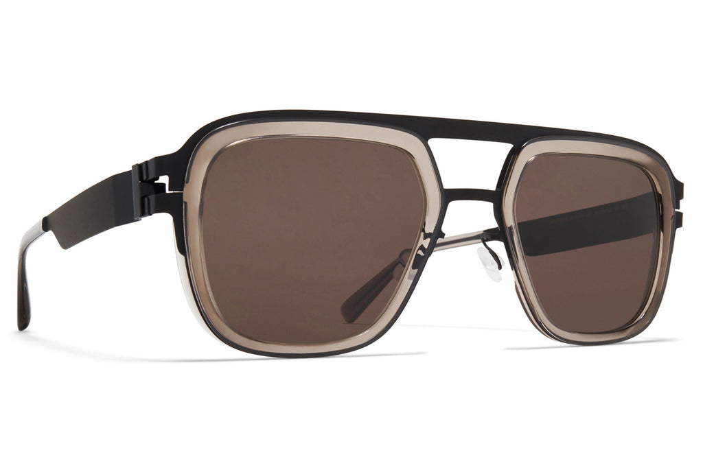 MYKITA® - Knox Sunglasses Black/Clear Ash with Brown Solid Lenses