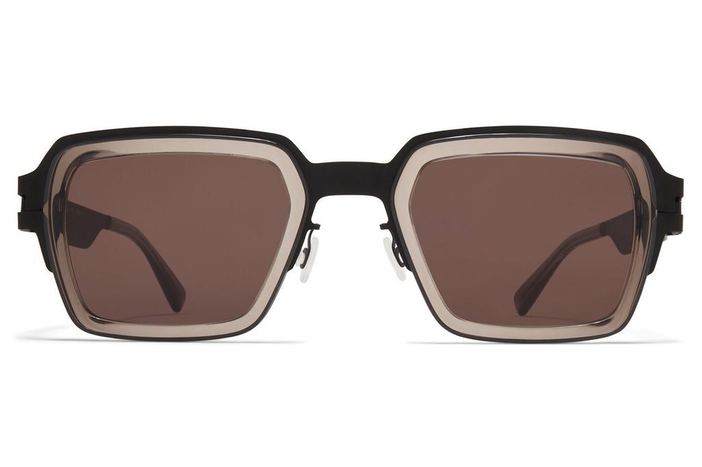 MYKITA® - Lennon Sunglasses Black/Clear Ash with Brown Solid Lenses