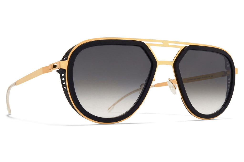 MYKITA - Cypress Sunglasses MH7 - Pitch Black/Glossy Gold with Raw Black Gradient Lenses