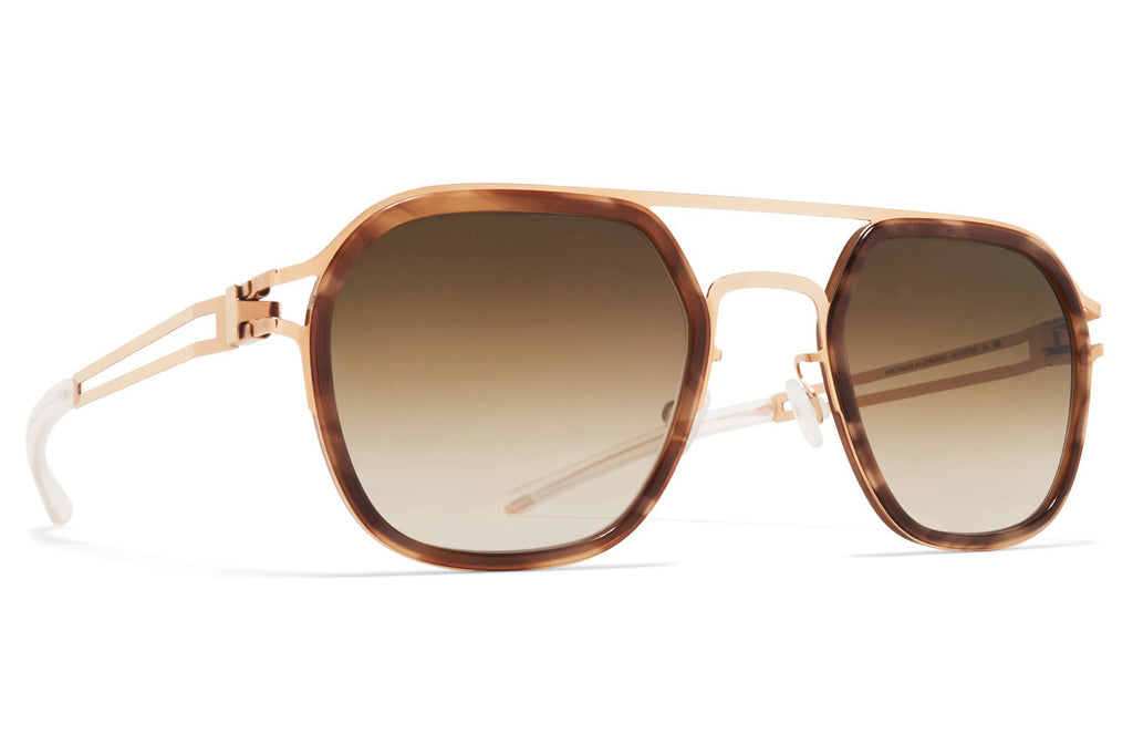MYKITA - Leeland Sunglasses Champagne Gold/Galapagos with Raw Brown Gradient Lenses