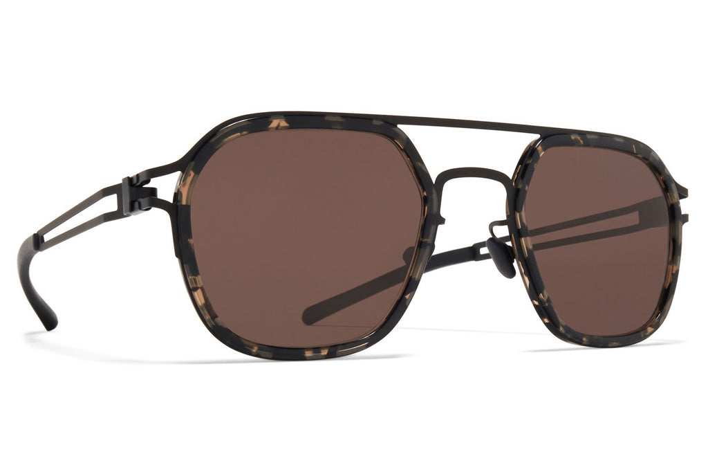 MYKITA - Leeland Sunglasses Black/Antigua with Brown Solid Lenses