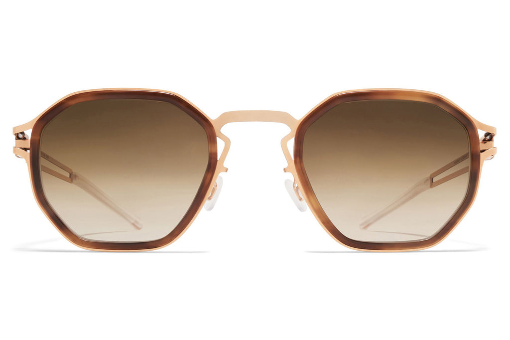 MYKITA - Gia Sunglasses Champagne Gold/Galapagos with Raw Brown Gradient Lenses
