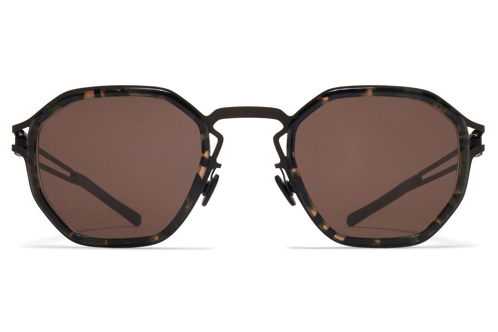 MYKITA - Gia Sunglasses Black/Antigua with Brown Solid Lenses