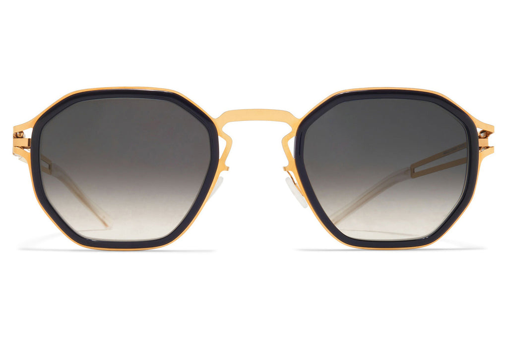 MYKITA - Gia Sunglasses Glossy Gold/Milky Indigo with Raw Black Gradient Lenses