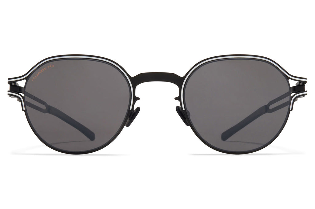 MYKITA - Vaasa Sunglasses Black/White with Cool Grey Solid Lenses