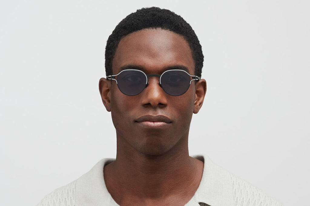 MYKITA - Vaasa Sunglasses Black/White with Cool Grey Solid Lenses