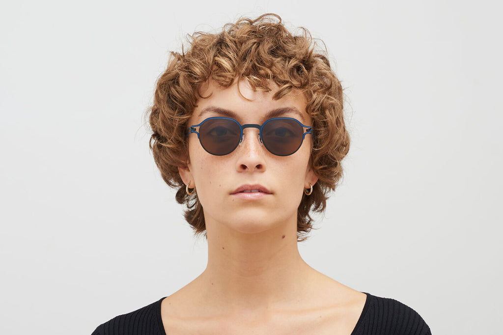 MYKITA - Vaasa Sunglasses Indigo/Yale Blue with PolPro Amber Brown Lenses