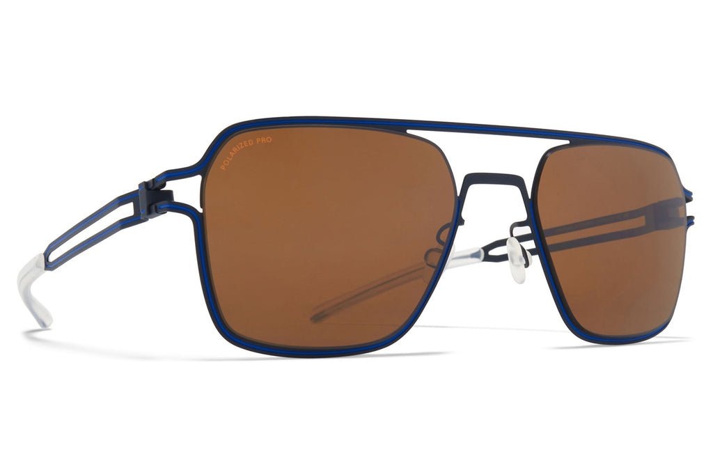 MYKITA - Riku Sunglasses Indigo/Yale Blue with PolPro Amber Brown Lenses