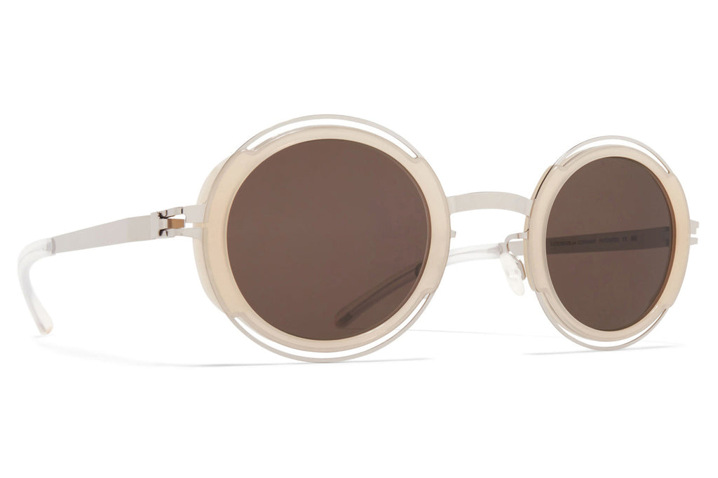 MYKITA® - Pearl Sunglasses Shiny Silver/Blonde with Brown Solid Lenses