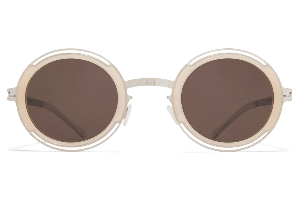 MYKITA® - Pearl Sunglasses Shiny Silver/Blonde with Brown Solid Lenses