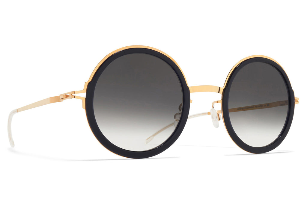 MYKITA® - Monroe Sunglasses Glossy Gold/Milky Indigo with Raw Black Gradient Lenses