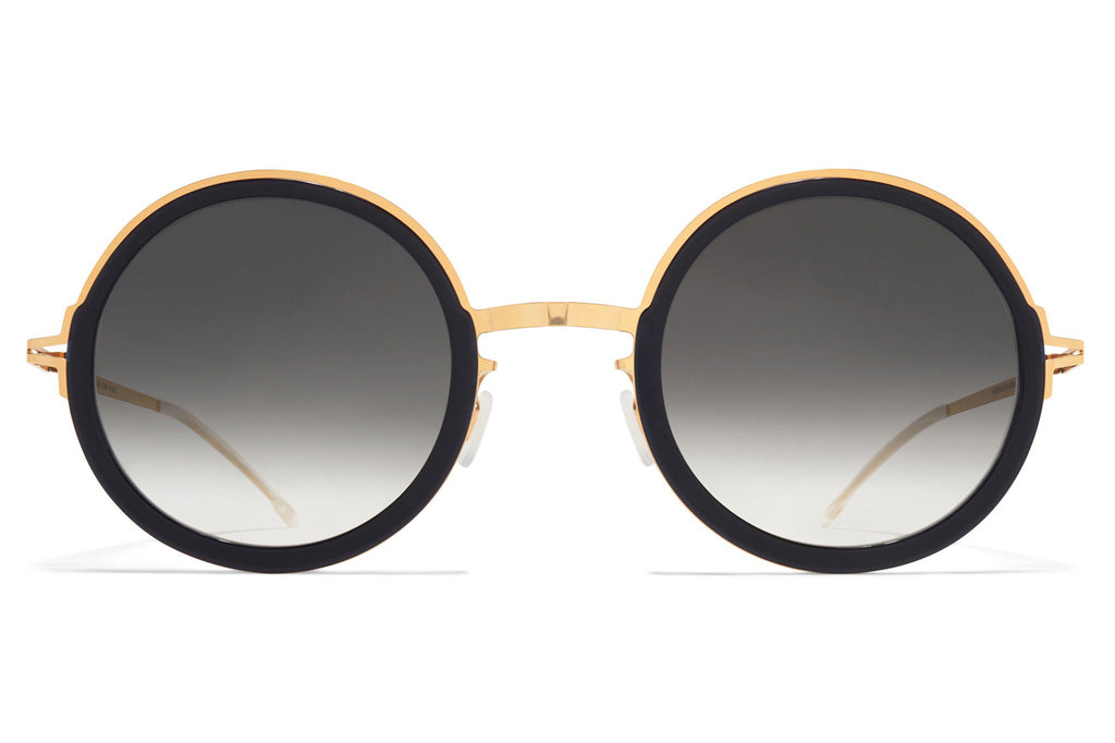 MYKITA® - Monroe Sunglasses Glossy Gold/Milky Indigo with Raw Black Gradient Lenses