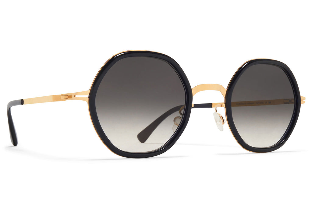 MYKITA® - Alya Sunglasses Glossy Gold/Milky Indigo with Raw Black Gradient Lenses