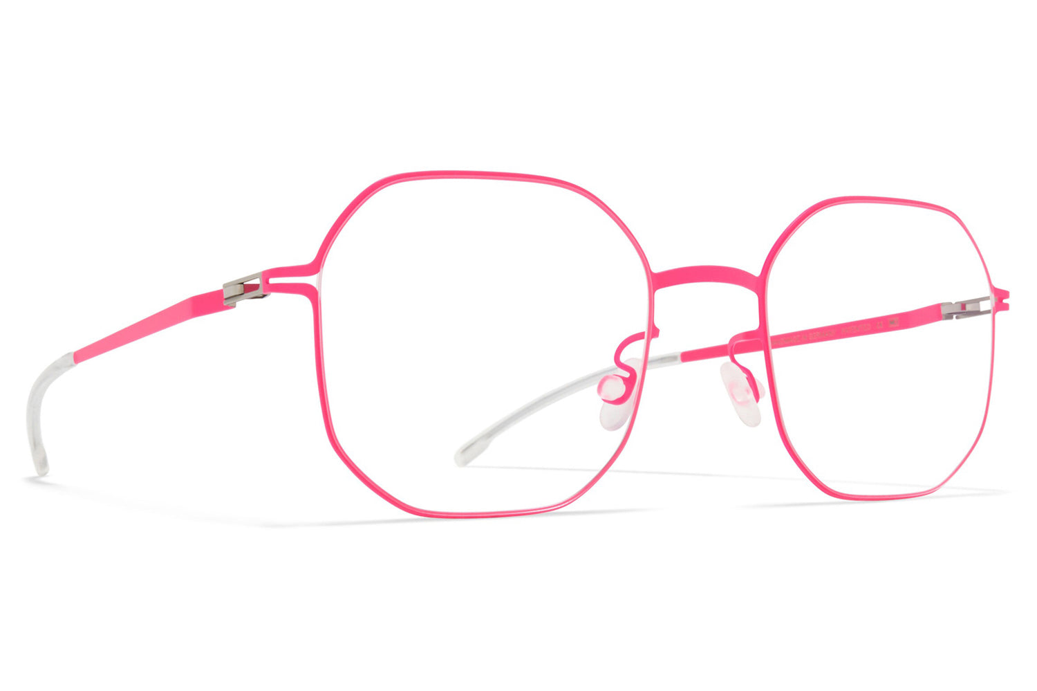 Mykita Contemporary Cat-Eye Optical Frames With Metallic Finish - NWT Mykita CAT Glasses 095 Neon Pink - eye-oo.com main image 4