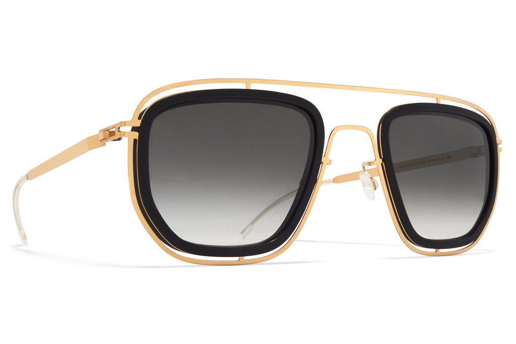 MYKITA - Ferlo Sunglasses MH7 - Pitch Black/Glossy Gold with Raw Black Gradient Lenses