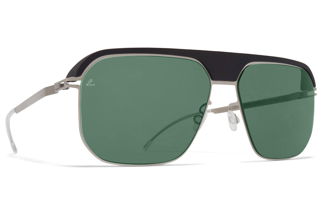MYKITA | Leica - ML06 Sunglasses MH49 - Pitch Black/Matte Silver with Leica Green 85 Solid Lenses