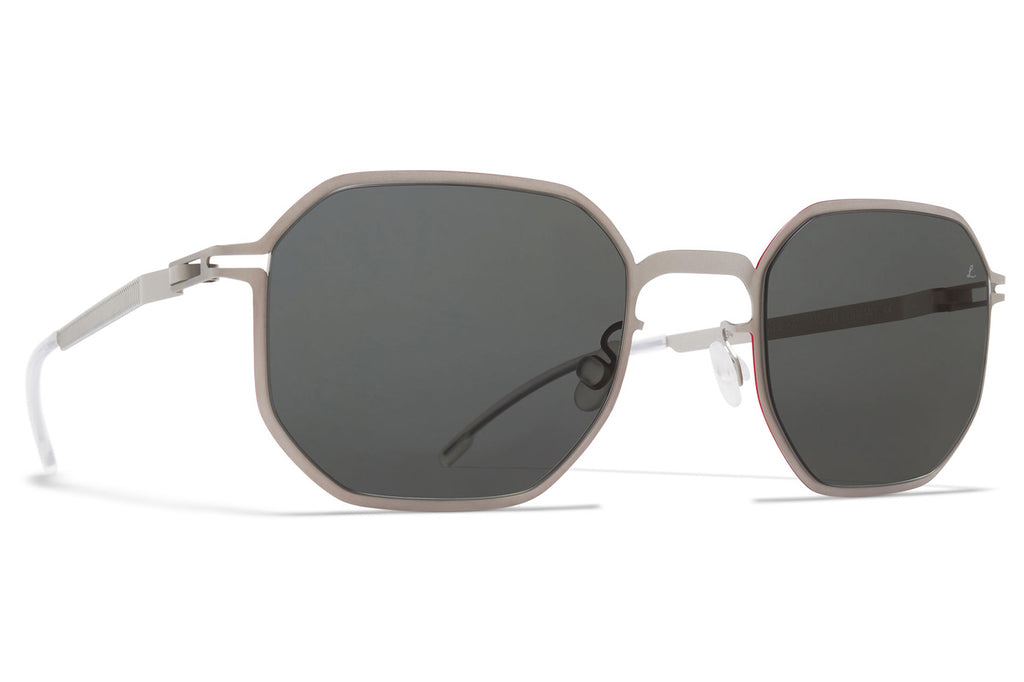 MYKITA | Leica - ML15 Sunglasses Matte Silver/Leica Red Edges with Grey Polarized Lenses