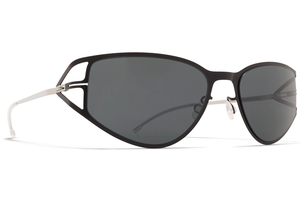 MYKITA® - Sierra Sunglasses Shiny Silver/Jet Black with Dark Grey Solid Lenses