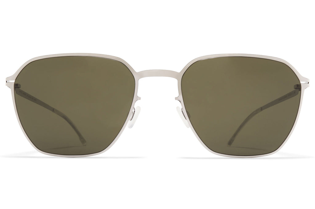 MYKITA - Anders Sunglasses Shiny Silver with Raw Green Solid Lenses