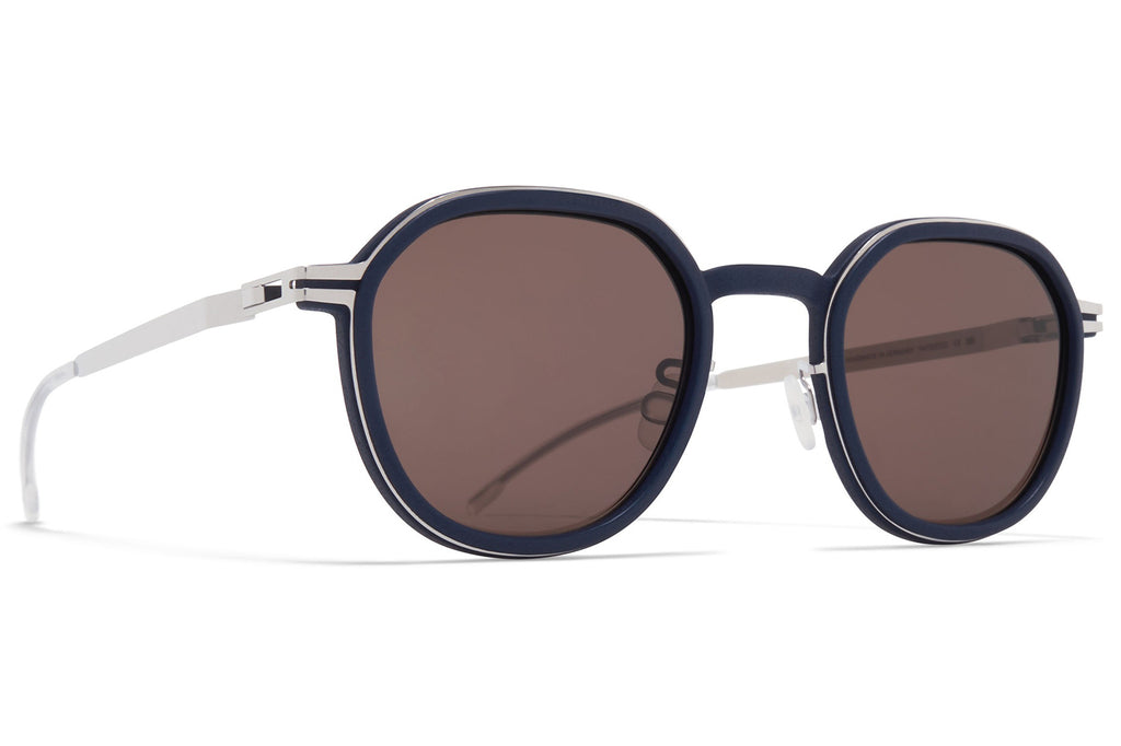 MYKITA - Birch Sunglasses MH75 - Indigo/Shiny Silver with Brown Solid Lenses