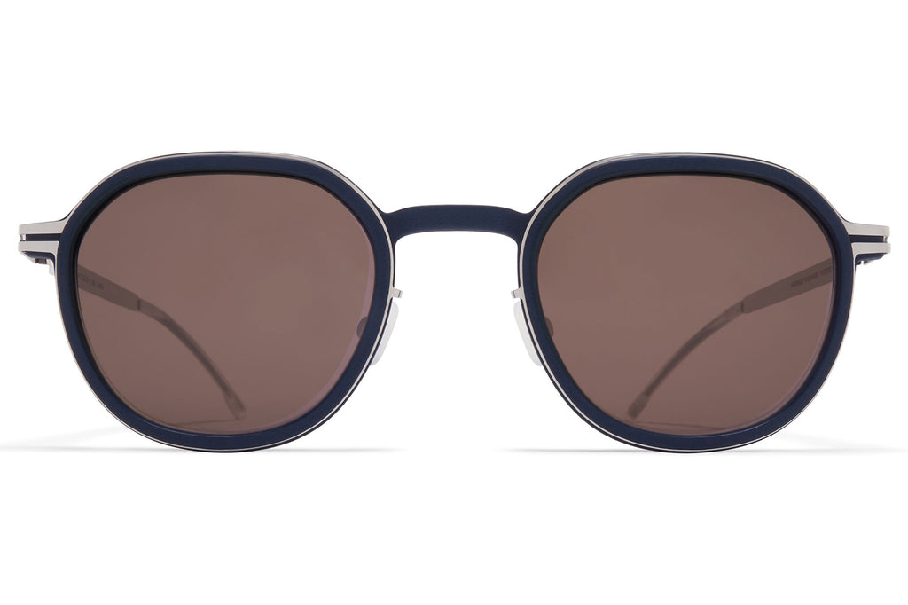 MYKITA - Birch Sunglasses MH75 - Indigo/Shiny Silver with Brown Solid Lenses