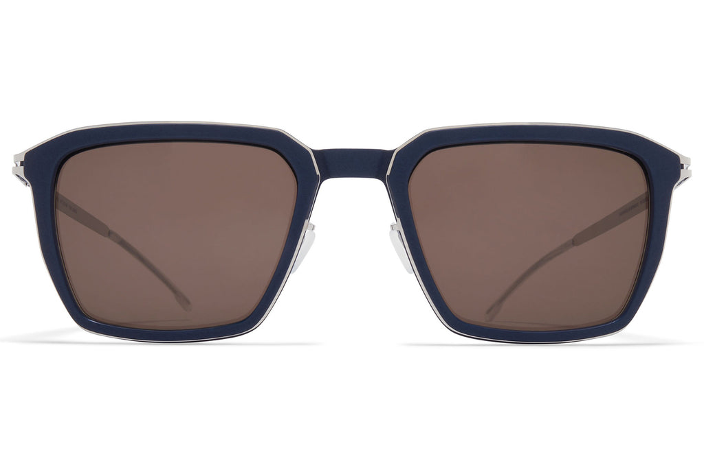 MYKITA - Embers Sunglasses MH75 - Indigo/Shiny Silver with Brown Solid Lenses