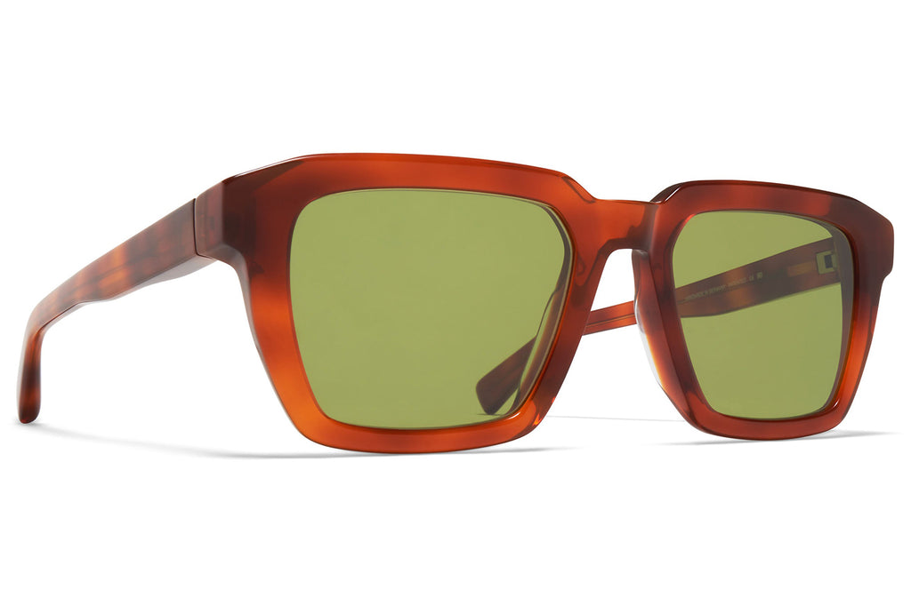 MYKITA® - Soma Sunglasses Soft Havana with Euphos Green Solid Lenses