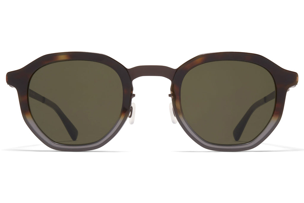 MYKITA® - Sawyer Sunglasses Dark Brown/Santiago Gradient with Raw Green Solid Lenses