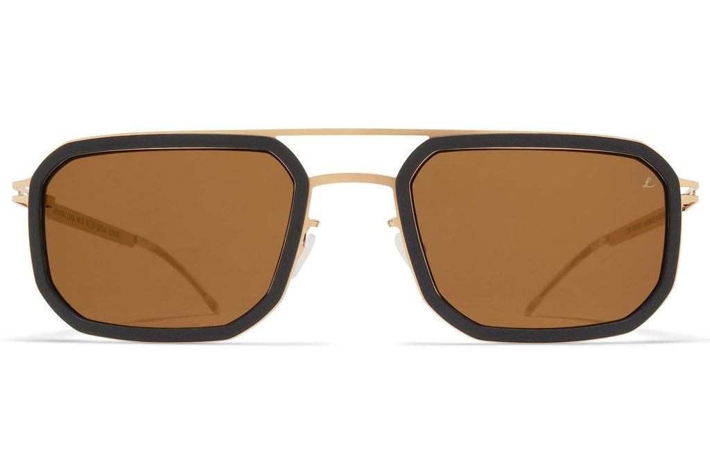 MYKITA | Leica - ML16 Sunglasses MH76 - Leica Light Champagne Gold/Pitch Black with Leica Brown Lens