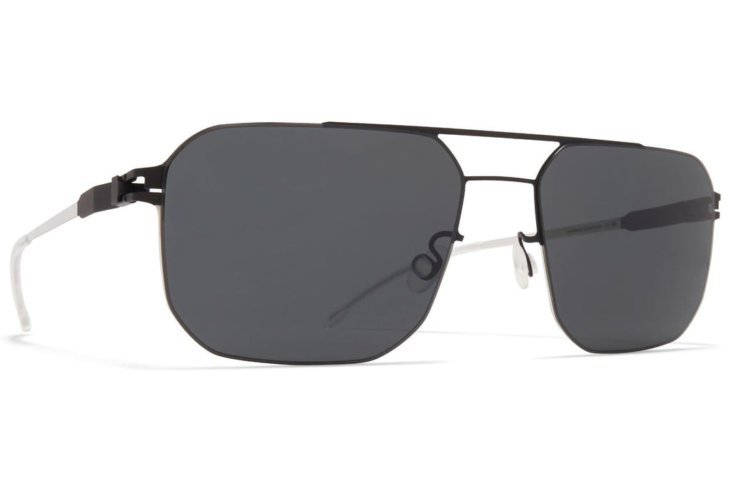 MYKITA® / LESSRIM - Rhys Sunglasses Black/Silver with Dark Grey Solid Lenses