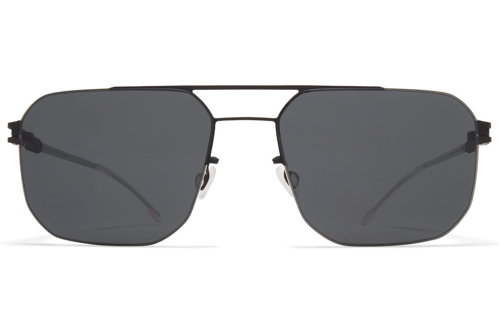 MYKITA® / LESSRIM - Rhys Sunglasses Black/Silver with Dark Grey Solid Lenses