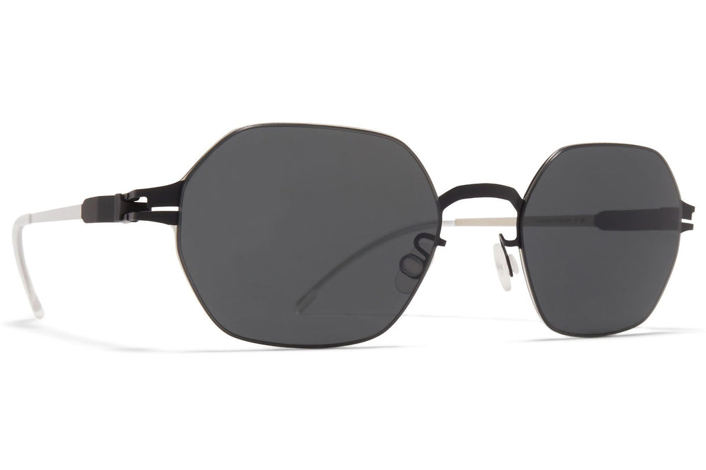 MYKITA® / LESSRIM - Hamish Sunglasses Black/Silver with Dark Grey Solid Lenses