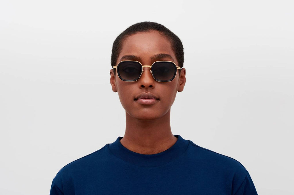 MYKITA - Beam Sunglasses MH7 - Pitch Black/Glossy Gold with Raw Black Gradient Lenses