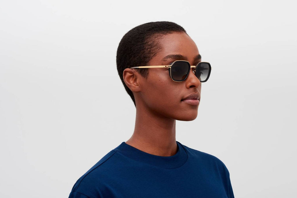 MYKITA - Beam Sunglasses MH7 - Pitch Black/Glossy Gold with Raw Black Gradient Lenses