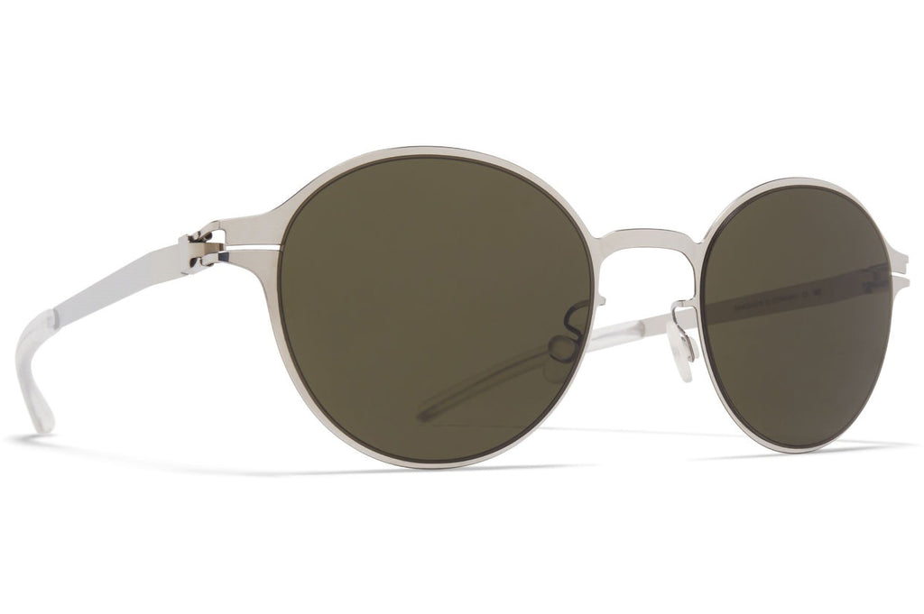 MYKITA - Wim Sunglasses Shiny Silver with Raw Green Solid Lenses