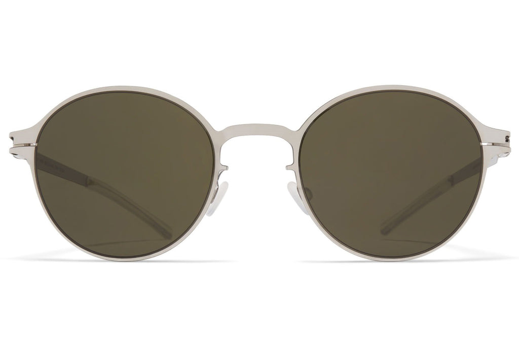 MYKITA - Wim Sunglasses Shiny Silver with Raw Green Solid Lenses