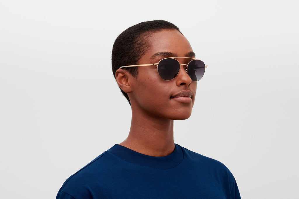 MYKITA - Reva Sunglasses Silver with Cedar Brown Gradient Lenses