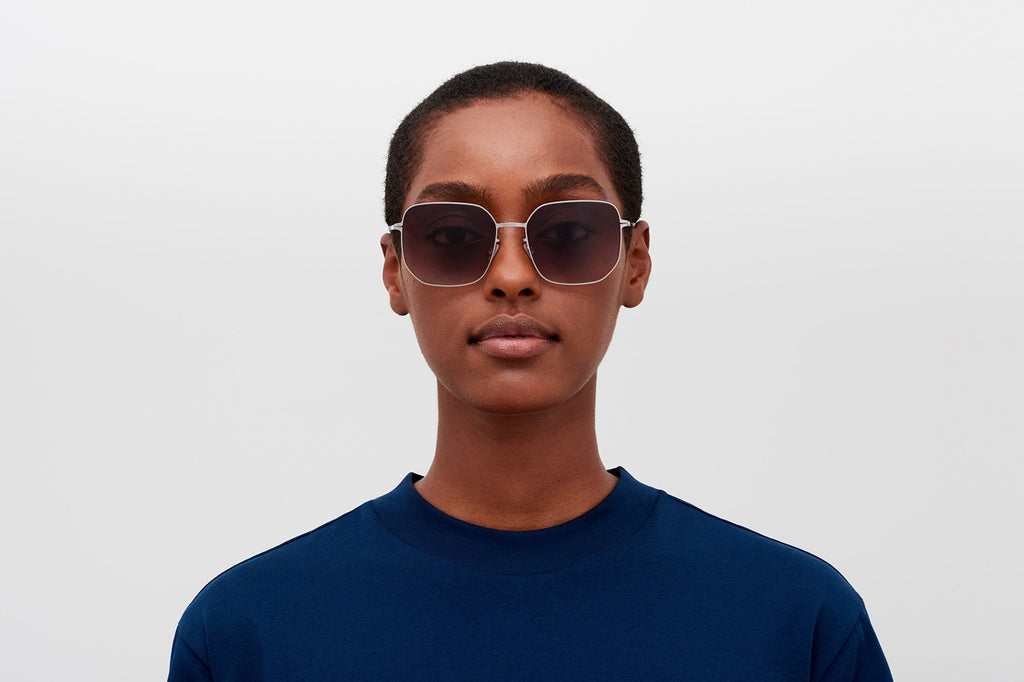 MYKITA - Indira Sunglasses Silver with Cedar Brown Gradient Lenses