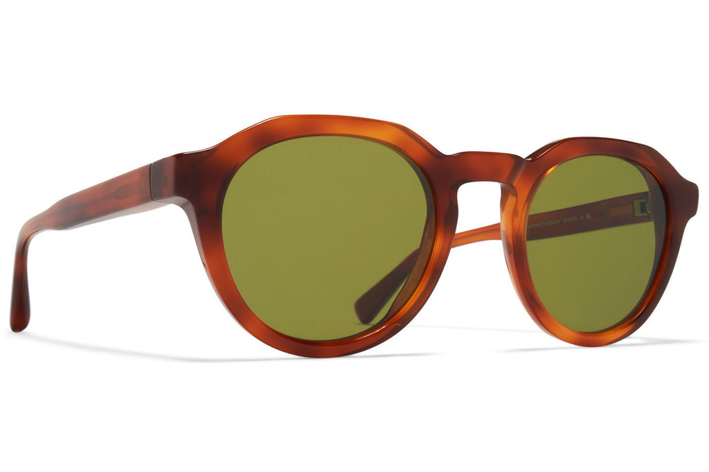 MYKITA® - Kimber Sunglasses Soft Havana with Euphos Green Solid Lenses