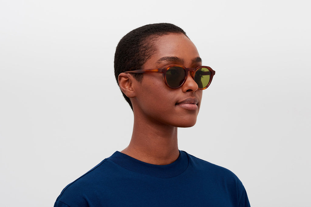 MYKITA® - Kimber Sunglasses Soft Havana with Euphos Green Solid Lenses