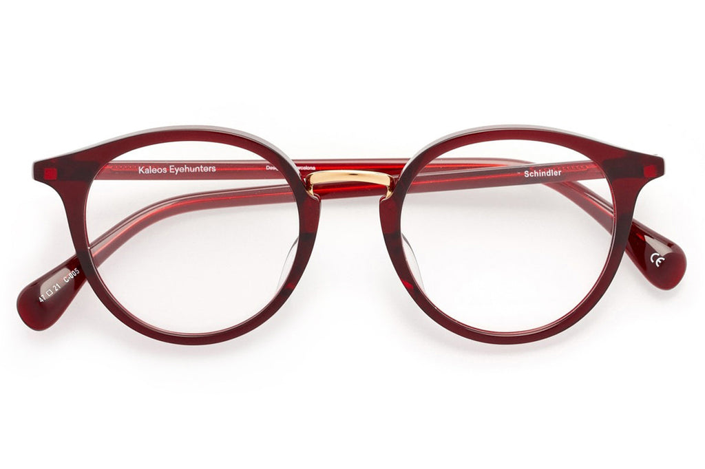 Kaleos Eyehunters - Schindler Eyeglasses Transparent Dark Garnet