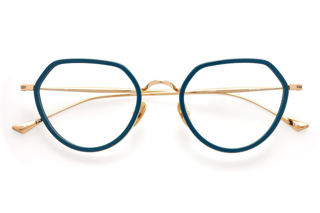 Kaleos Eyehunters - Archer Eyeglasses Opaque Blue/Gold