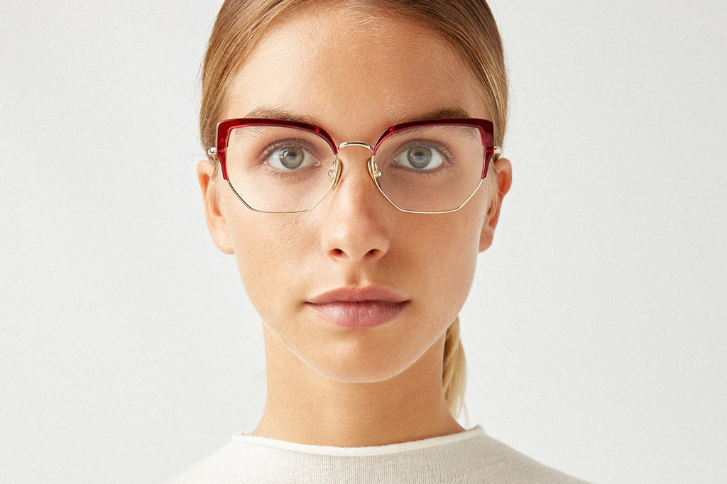 Kaleos Eyehunters - Voss Eyeglasses Transparent Garnet