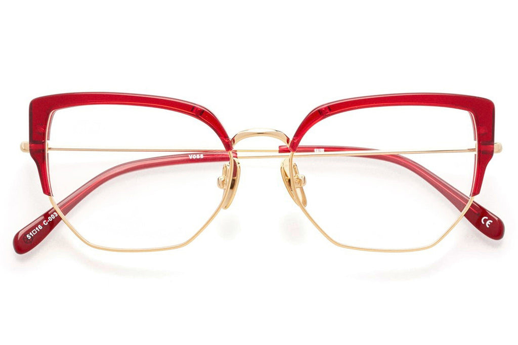 Kaleos Eyehunters - Voss Eyeglasses Transparent Garnet