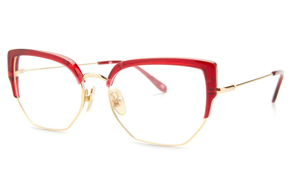Kaleos Eyehunters - Voss Eyeglasses Transparent Garnet
