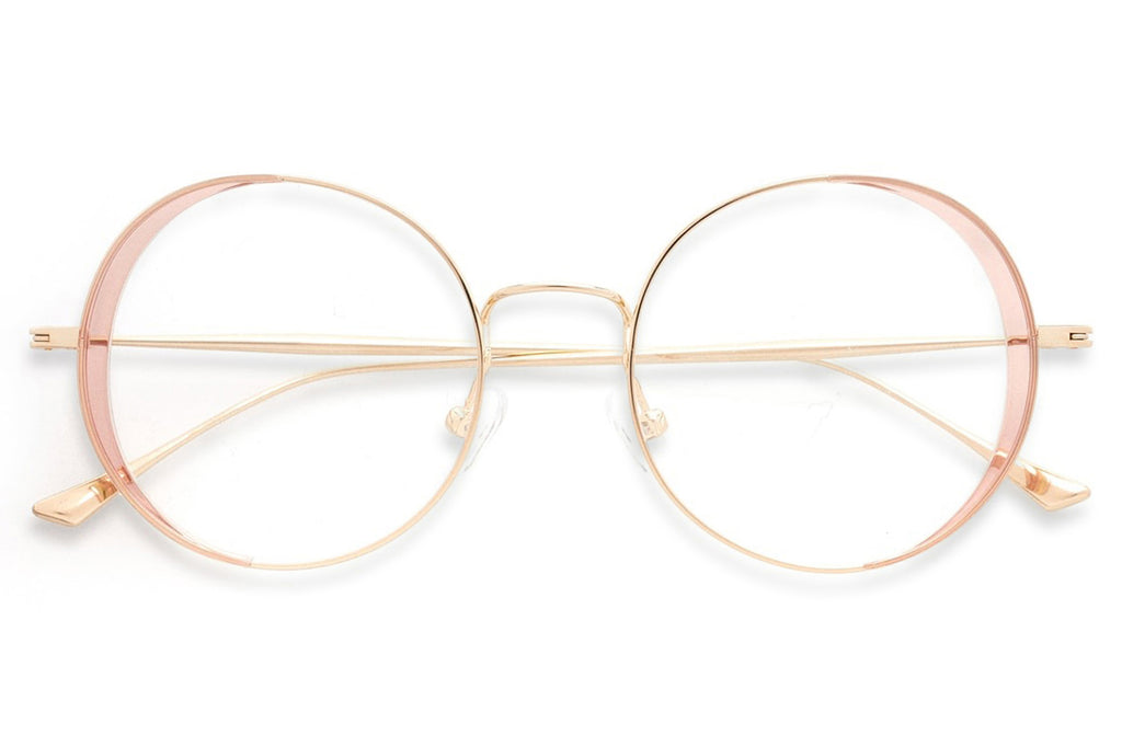 Kaleos Eyehunters - Tate Eyeglasses Gold/Transparent Pink