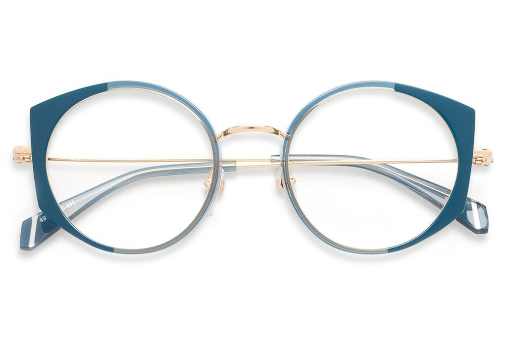 Kaleos Eyehunters - Thrombey Eyeglasses Transparent Turquoise/Opaque Turquoise