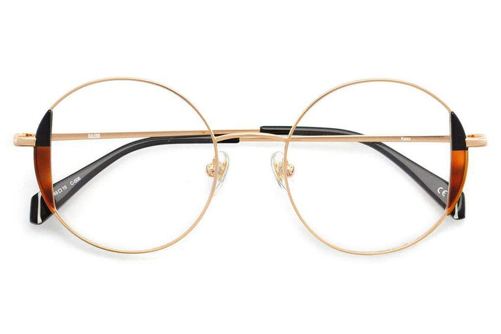 Kaleos Eyehunters - Kass Eyeglasses Gold/Black/Honey Tortoise