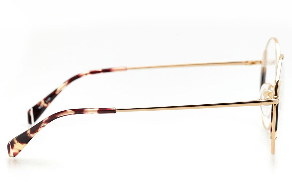 Kaleos Eyehunters - Kass Eyeglasses Gold/Ivory/Dark Brown Tortoise