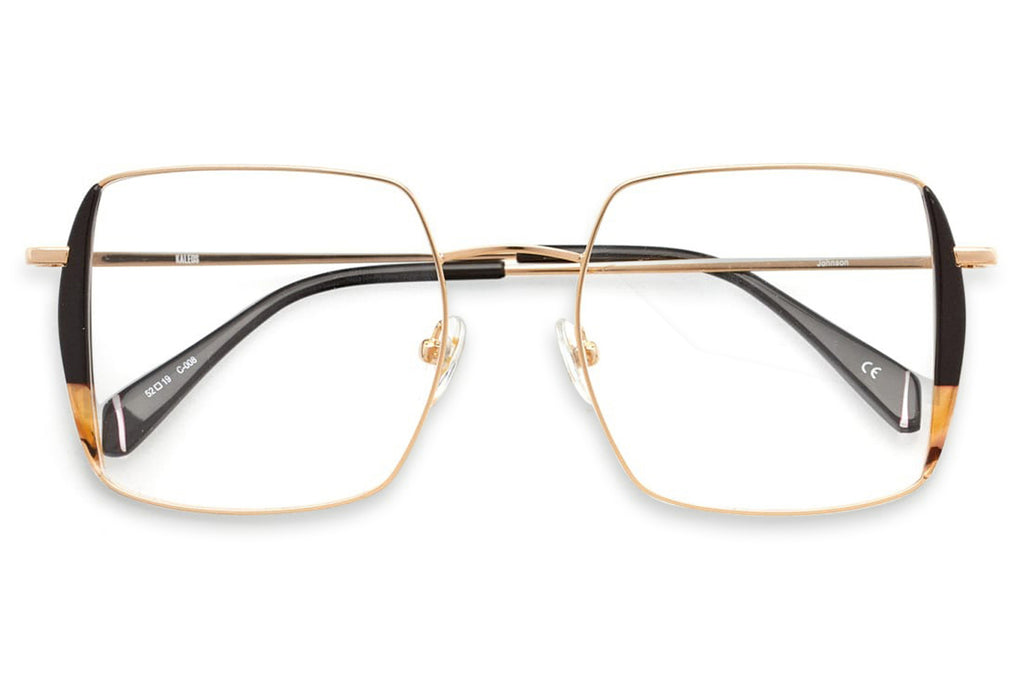 Kaleos Eyehunters - Johnson Eyeglasses Gold/Dark Brown/Golden Specks